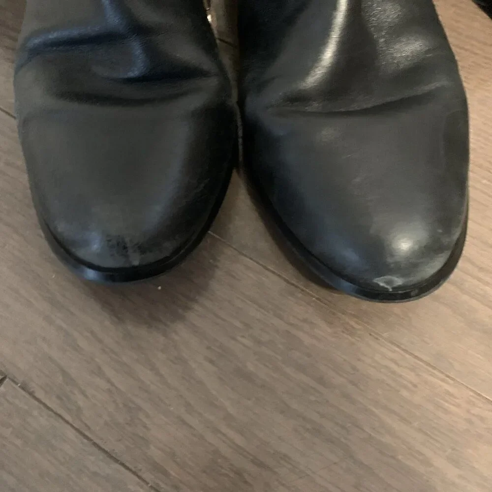Michael Kors Bromley Over The Knee Genuine Leather Solid Black Boots 7